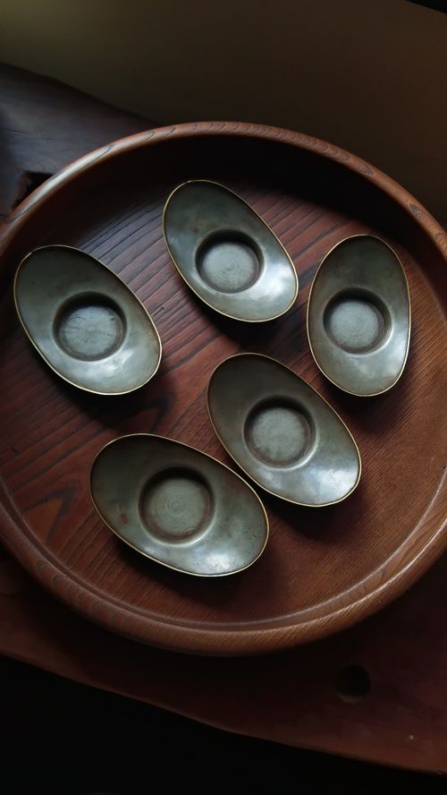 铜包边 点铜 锡托 包浆自然