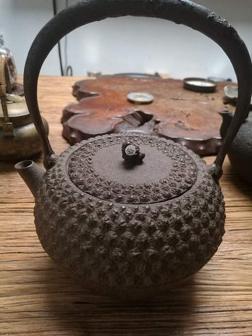 日本 保寿堂 鬼霰 鉄瓶 未使用保管品 老铁壶