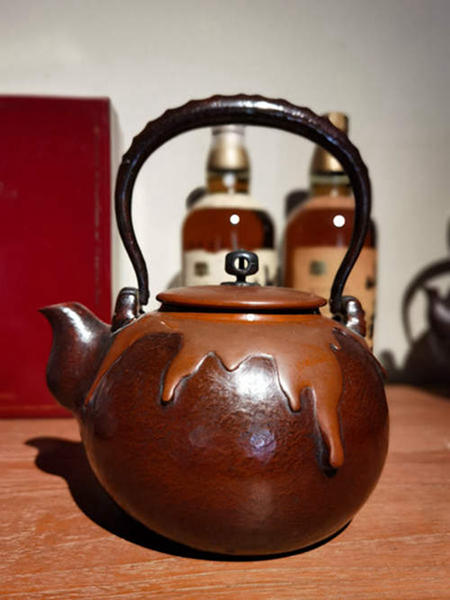 【精品】日本 大正时期 一片铜 口打出 老铜壶 品相如图