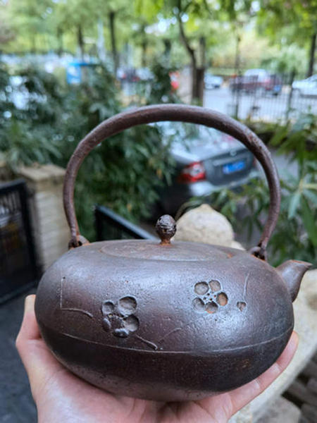 日本 南部名家 有坂 砂铁 梅花 炮口 老铁壶