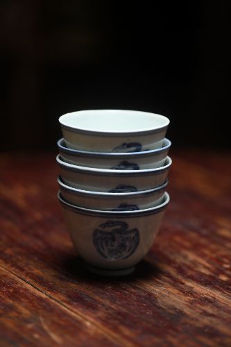 日本老茶杯 一套5客 尺寸较大，适合拿来喝普洱茶。