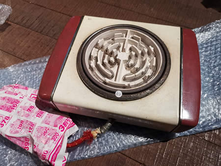 1126k 昭和レトロ 中古 ナショナル 電気コンロ NK-69 卓上コンロ 調理器具 アンティーク ビンテージ 当時物 パナソニック 可動品 実動品