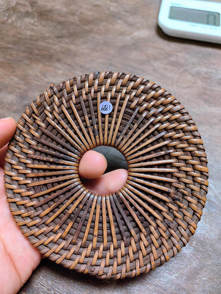 【12cm】日本茶道具 釜敷 瓶敷 瓶垫 藤垫 藤编 壶垫 铁壶垫 杯垫 竹编细工古物品,百年老茶器。